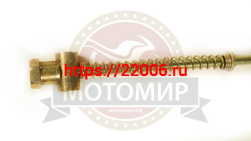 Тяга заднего тормоза Альфа "Zodiak" в сборе с пружиной и гайкой (430мм) фото 3