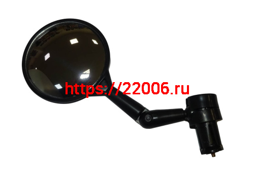 Зеркало Вело торцевое регулируемое, крепление в руль, круглое