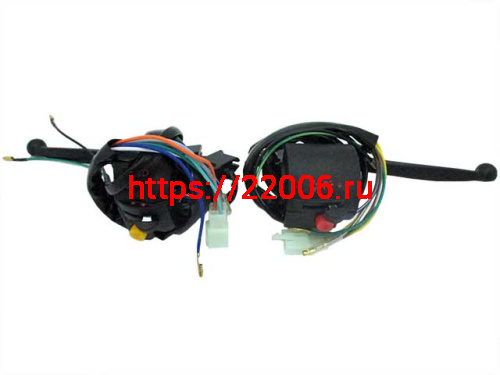 Переключатели руля в сборе с рычагами 139FMB 50сс черные (с фишками) Переключатели руля в сборе с рычагами 139FMB 50сс черные (с фишками)