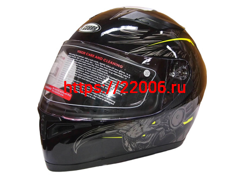 Шлем интеграл COBRA JK315, черный, с серой графикой(1), размеры S