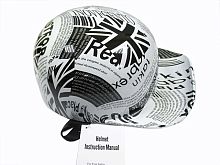 Мотошлем кепка белый (с рисунком) (M)