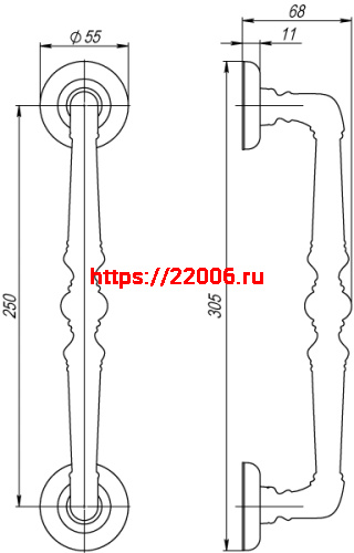 Ручка-скоба Fuaro (Фуаро) PULL.SM250.PALAZZO MAB-6 (PALAZZO PULL SM) темная бронза фото 5 Ручка-скоба Fuaro (Фуаро) PULL.SM250.PALAZZO MAB-6 (PALAZZO PULL SM) темная бронза фото 5