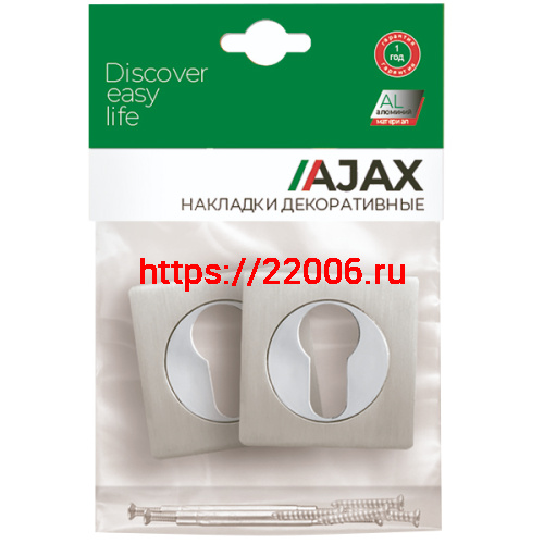 Накладка Ajax (Аякс) под цилиндр ET.K.JK51 (ET JK) SN/CP-3 матовый никель/хром фото 2 Накладка Ajax (Аякс) под цилиндр ET.K.JK51 (ET JK) SN/CP-3 матовый никель/хром фото 2