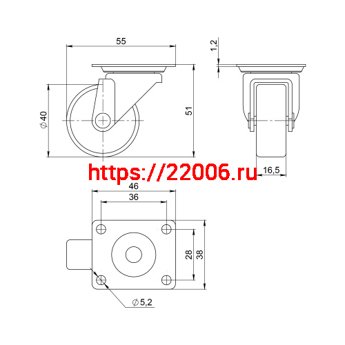 Опора колесная Ajax (Аякс) с площадкой WL/B-40P/30kg пластик фото 2 Опора колесная Ajax (Аякс) с площадкой WL/B-40P/30kg пластик фото 2