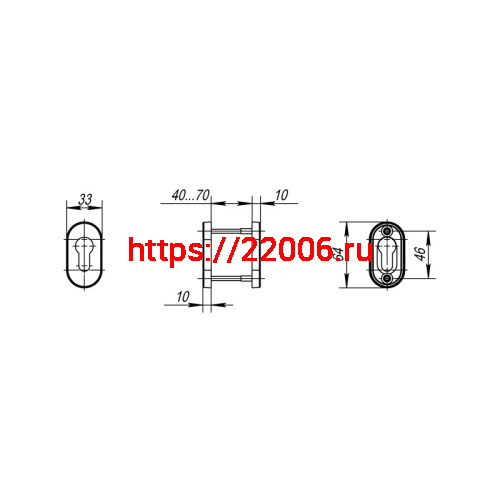Накладка Fuaro (Фуаро) под цилиндр ET.R.DSS304-02P (DSS-02P-ET) INOX 304 (овальнове основание) фото 2 Накладка Fuaro (Фуаро) под цилиндр ET.R.DSS304-02P (DSS-02P-ET) INOX 304 (овальнове основание) фото 2