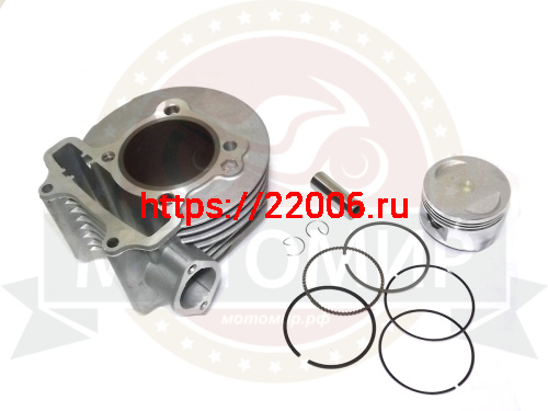 Цилиндр в сборе с поршнем 4-х такт.скут.(180см3) 62,00мм 162QMJ Гиро(цилиндр+поршень+палец D15mm+кол Цилиндр в сборе с поршнем 4-х такт.скут.(180см3) 62,00мм 162QMJ Гиро(цилиндр+поршень+палец D15mm+кол