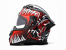 Мотошлем VIRTUE MD-820 закрытый с визором черный с рисунком VENOM (L)