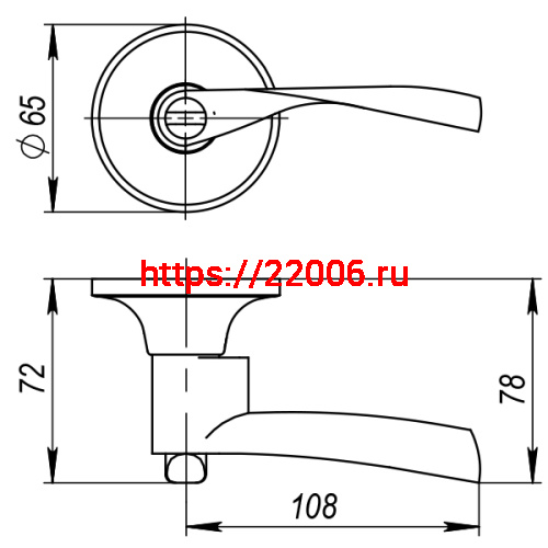 Ручка Ajax (Аякс) защелка DK610 AB-BK (6010 AB-B) (фик.) бронза фото 4