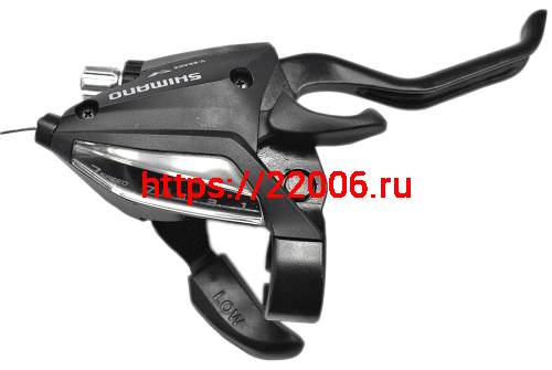 Шифтер/тормозная ручка Shimano Tourney EF500,правый, 7 скоростей, трос 2050мм, черный ESTEF5002RV7AL Шифтер/тормозная ручка Shimano Tourney EF500,правый, 7 скоростей, трос 2050мм, черный ESTEF5002RV7AL