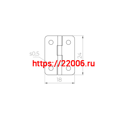 Петля Ajax (Аякс) карточная универсальная LM/IN18x24x0,5U YZN желтый цинк (4 шт) фото 2 Петля Ajax (Аякс) карточная универсальная LM/IN18x24x0,5U YZN желтый цинк (4 шт) фото 2