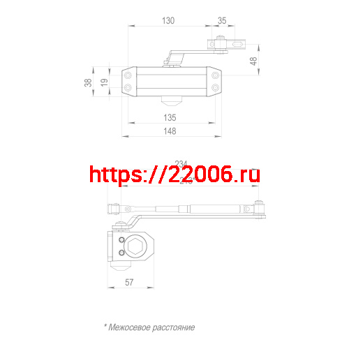 Доводчик Fuaro (Фуаро) дверной DC20-2 (DC-202) BR до 45 кг (коричневый) фото 3 Доводчик Fuaro (Фуаро) дверной DC20-2 (DC-202) BR до 45 кг (коричневый) фото 3