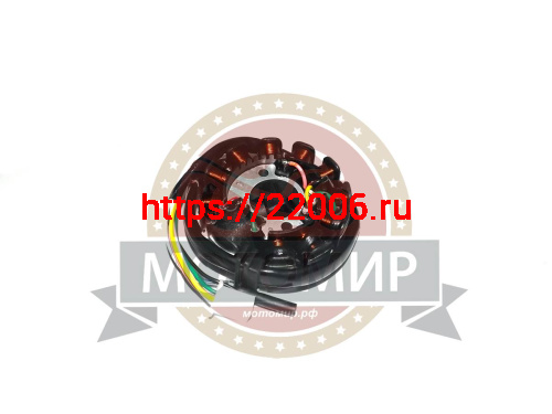 Зажигание 4х т GY6-125/150 голое (без маховика) (статор 10+1 катушек) (1803103) Зажигание 4х т GY6-125/150 голое (без маховика) (статор 10+1 катушек) (1803103)