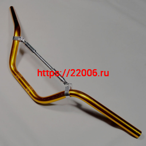 Руль Альфа золотого цвета  (ТЮНИНГ) (L-700mm, d-22mm) (НАБОР)