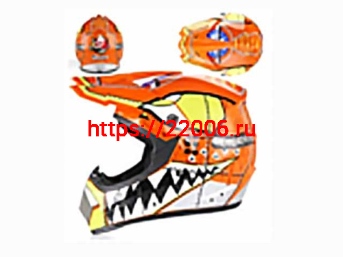 Мотошлем VIRTUE MD-905 Кросс оранжевый с черно-салатовым рисунком (M)