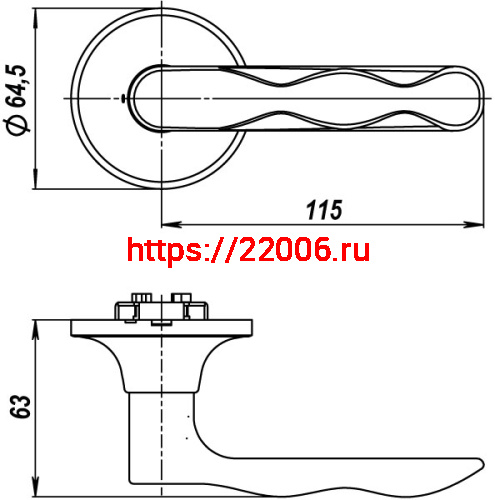 Ручка Fuaro (Фуаро) защелка DK624/BL AB-PS (624/BL AB-P) (без фик.) бронза фото 2