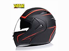 Мотошлем VIRTUE MD-808 трансформер с визором черно-красный матовый (M)