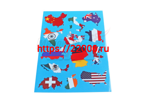 Наклейки: флаги в виде материков MV22A4C002 (13 элементов)(21х30) Наклейки: флаги в виде материков MV22A4C002 (13 элементов)(21х30)