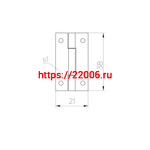 Петля Ajax (Аякс) карточная универсальная LM/IN22x35x1U YZN желтый цинк (2 шт) фото 2 Петля Ajax (Аякс) карточная универсальная LM/IN22x35x1U YZN желтый цинк (2 шт) фото 2
