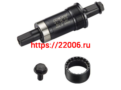 Каретка NECO B910Pпод квадрат, BSA 1.37”x24T, R/L, 68/115мм. Ось 10В21, левая чашка - нейлон, права Каретка NECO B910Pпод квадрат, BSA 1.37”x24T, R/L, 68/115мм. Ось 10В21, левая чашка - нейлон, права
