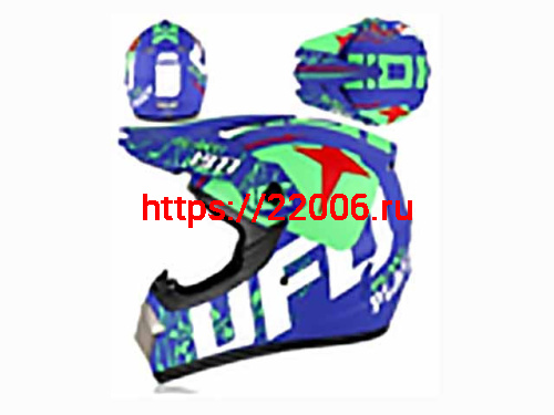 Мотошлем VIRTUE MD-905 Кросс сине-зеленый матовый с рисунком (M) Мотошлем VIRTUE MD-905 Кросс сине-зеленый матовый с рисунком (M)