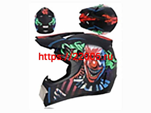 Мотошлем VIRTUE MD-905 Кросс черный матовый с рисунком (L)