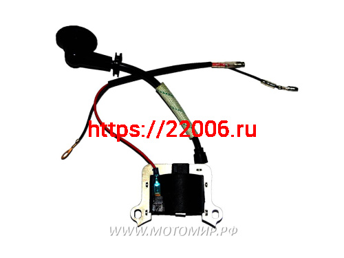 Зажигание мотокосы BC/GBC-043/052 в сборе (L в/в провода 160мм, колпачок 90 град)