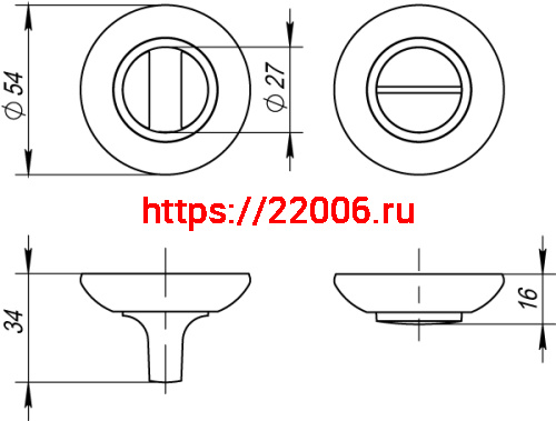 Ручка Fuaro (Фуаро) поворотная BK6.R.RM54 (BK6 RM) AB/GP-7 бронза/золото фото 3