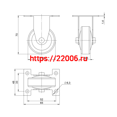 Опора Ajax (Аякс) колесная прямоходная с площадкой WL/BN-50R/100 kg резина фото 2 Опора Ajax (Аякс) колесная прямоходная с площадкой WL/BN-50R/100 kg резина фото 2