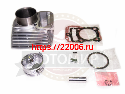 Цилиндр в сборе с поршнем CG200 см3 63,50мм 163FML (H104мм, h76мм, палец 15мм)