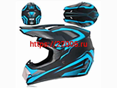 Мотошлем VIRTUE MD-905 Кросс черно-синий матовый (XL)