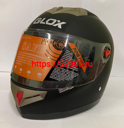 Мотошлем закрытый GLOX-999 (L) черный матовый