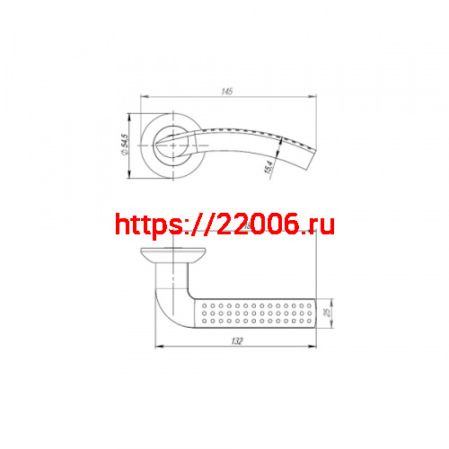 Ручка Punto (Пунто) раздельная R.TL54.LOGICA (LOGICA TL) 150mm SN/CP-3 матовый никель/хром фото 2