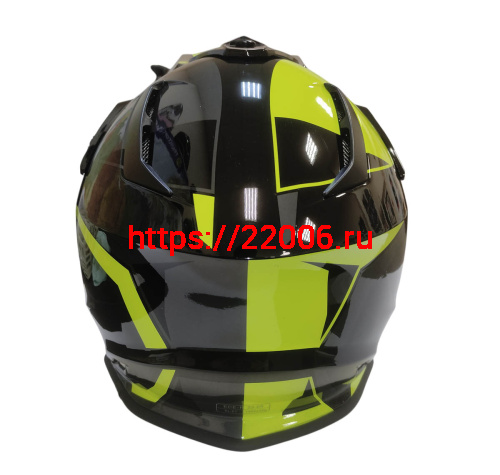 Шлем кроссовый COBRA EC V332, серый титан, синий и желтый, размер XL фото 4 Шлем кроссовый COBRA EC V332, серый титан, синий и желтый, размер XL фото 4