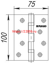 Петля Fuaro (Фуаро) универсальная IN4200U CP (2BB 100x75x2,5) хром фото 2 Петля Fuaro (Фуаро) универсальная IN4200U CP (2BB 100x75x2,5) хром фото 2