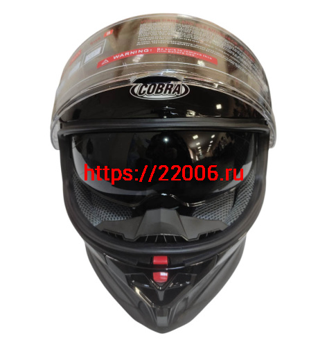 Шлем интеграл COBRA EC H153, черный глянцевый, с очками, размер XL фото 3