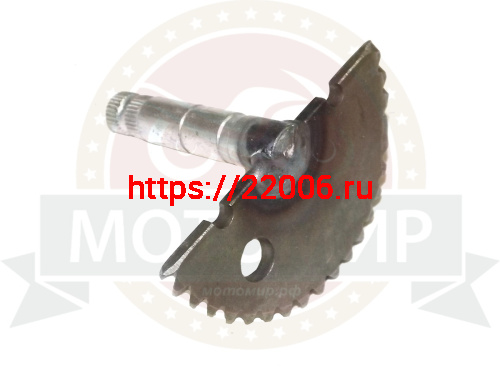 Вал кикстартера с сектором 4х такт. косозубый 139QMB длиный L-70мм (шлицов 31шт) фото 2