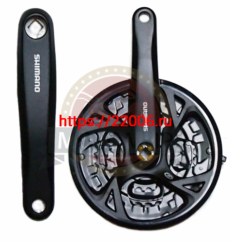 Шатуны Shimano Altus 44/32/22Tх170мм (FC-M371) с защитой, черный EFCM371E422CL Шатуны Shimano Altus 44/32/22Tх170мм (FC-M371) с защитой, черный EFCM371E422CL