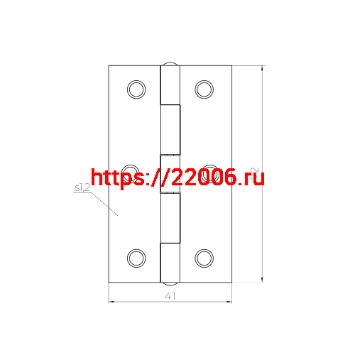 Петля Ajax (Аякс) карточная универсальная LM/IN40x75x1,2U YZN желтый цинк (2 шт) фото 2 Петля Ajax (Аякс) карточная универсальная LM/IN40x75x1,2U YZN желтый цинк (2 шт) фото 2