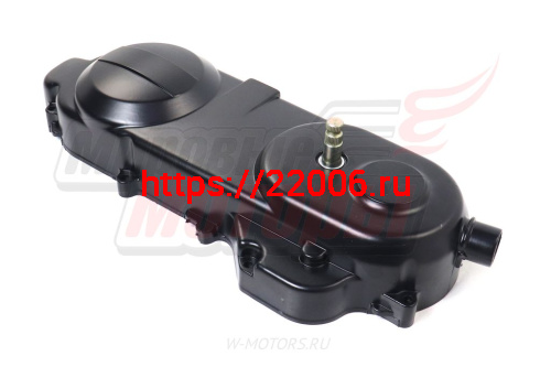 Крышка картера левая (вариатора) (139QMB) R12" чёрная в сборе с валом кикстартера фото 2