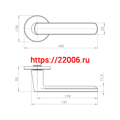 Ручка Ajax (Аякс) раздельная R.JSR51.NANO SSG-39 сатин.золото фото 2