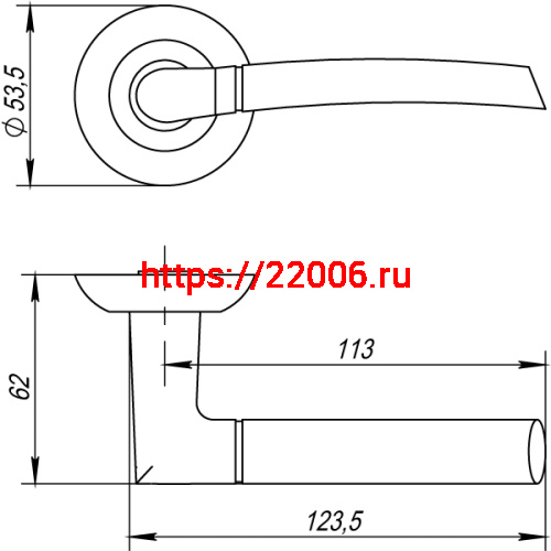 Ручка Punto (Пунто) раздельная R.TL54.ARDEA (ARDEA TL) SG/GP-4 матовое золото/золото фото 2 Ручка Punto (Пунто) раздельная R.TL54.ARDEA (ARDEA TL) SG/GP-4 матовое золото/золото фото 2
