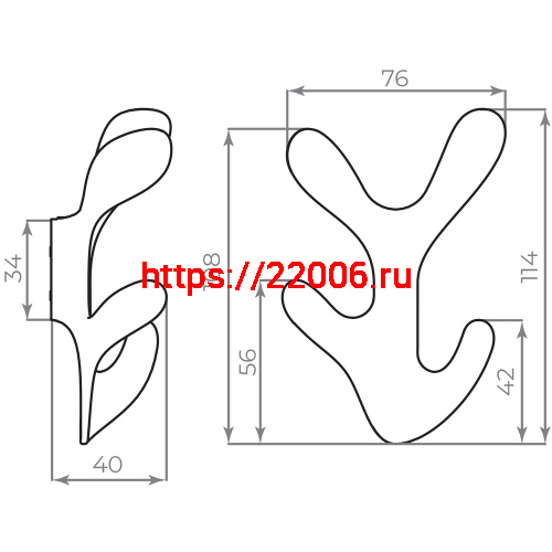 Крючок Ajax (Аякс) настенный MB-LM/K-005 SN матовый никель фото 8