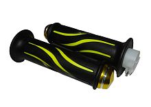 Ручка руля правая (газа) WIZARD в сборе (с резинкой) + ручка левая (резинка) (05050Q087+05050Q090)