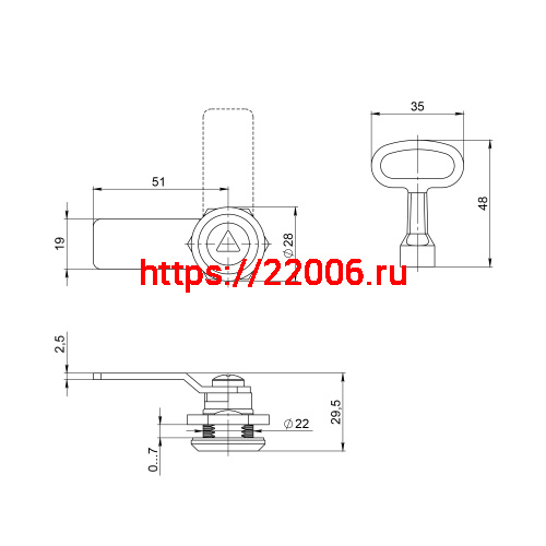 Замок Ajax (Аякс) щитовой tech lock 1 треуг.ключ фото 2 Замок Ajax (Аякс) щитовой tech lock 1 треуг.ключ фото 2