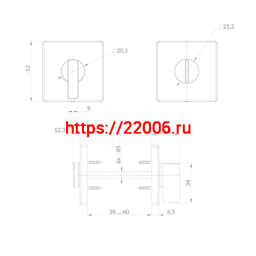Ручка Punto (Пунто) поворотная BK6.K.EST.Q52.JOY SSC-16 сатинированный хром фото 3 Ручка Punto (Пунто) поворотная BK6.K.EST.Q52.JOY SSC-16 сатинированный хром фото 3