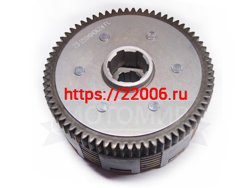 Барабан сцепления CB250 см3 Zongshen ZS 170MM-2 в сборе (8 паз+8 полупаз) 6 болт 7 диск (100103318) фото 2
